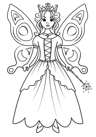 Princess Fairy Coloring Page